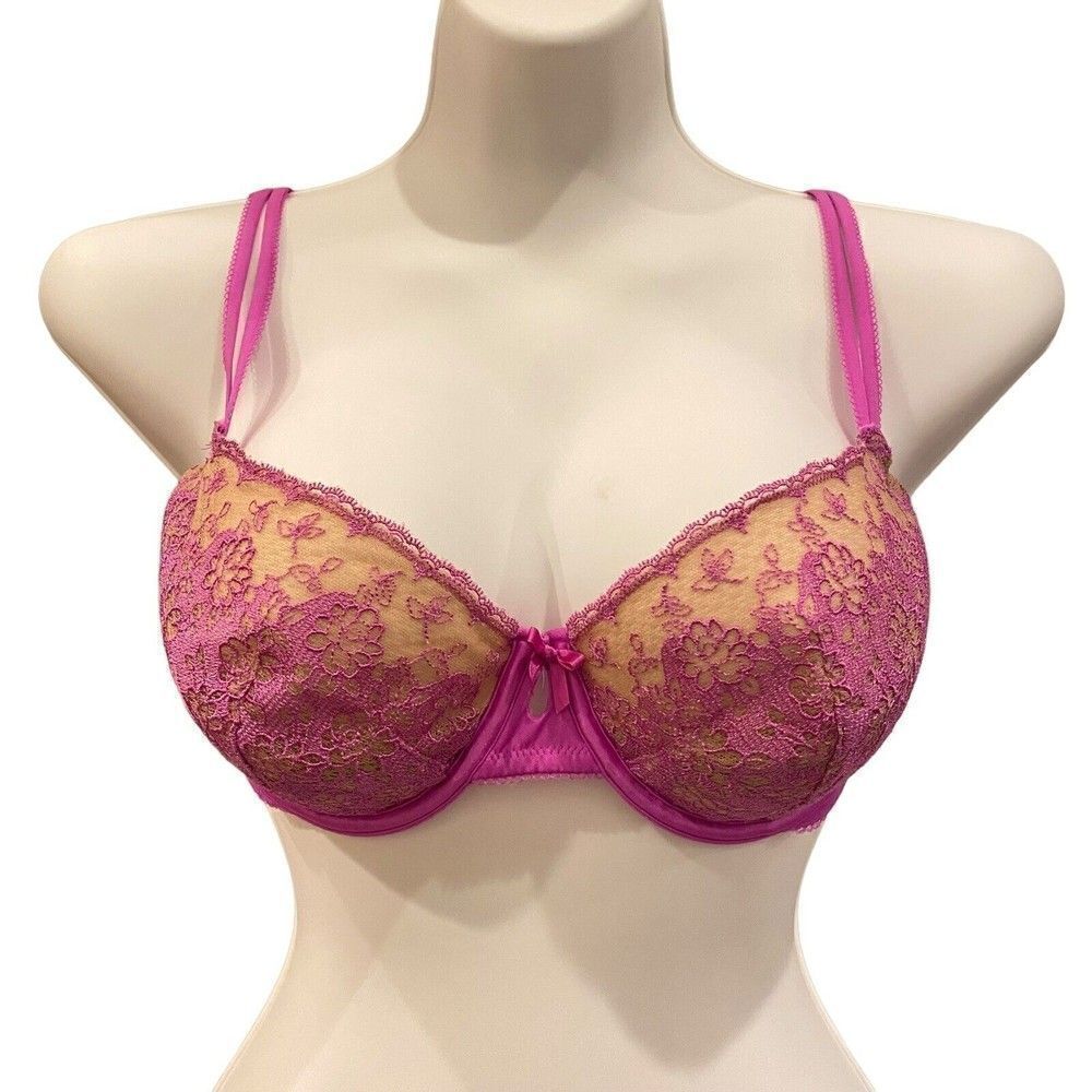 Victoria’s Secret 34D Bra Sheer Dream Angels 1/2 lined Balconet Underwire Floral